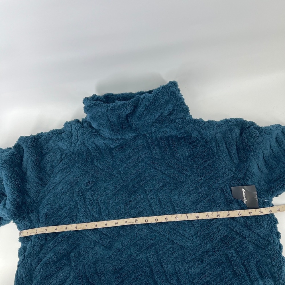 Eddie Bauer Quest Plush Textured Fleece Mock Neck Pullover Women XL Teal NWT - Picture 5 of 10